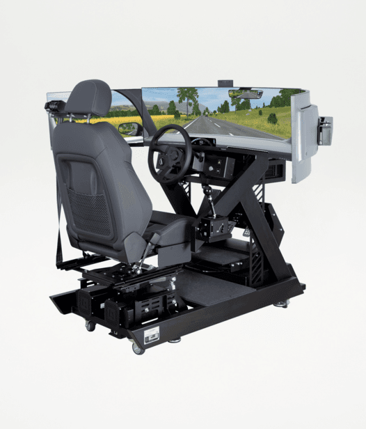 Vogel Simulator Neo mit Cockpit, Sitz und drei Bildschirmen